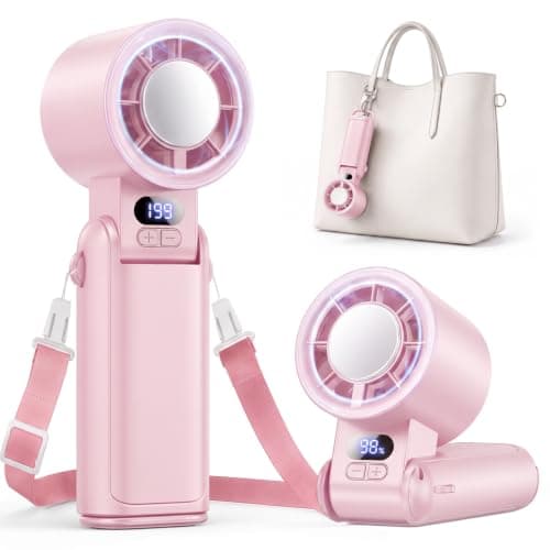 Deyhoc Handheld Fan Rechargeable with LED Display & Clip, 1-199 Speed