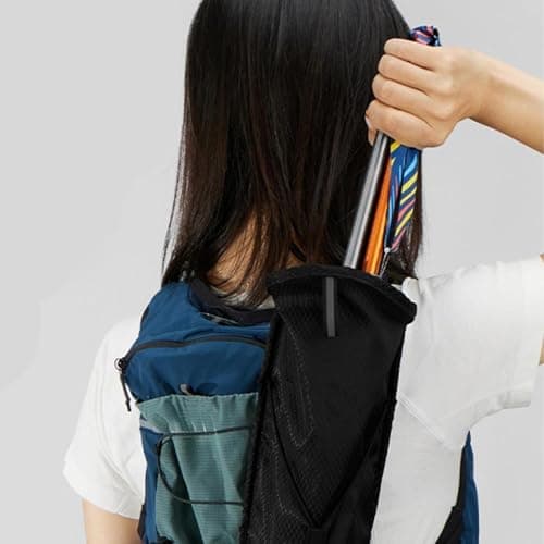 Sharplace Trekking Poles Carry Bag 10 CM Wide Mouth Large Capacity Portable Hiking Walking Pole Pouch Oxford Cloth Waterproof Climbing Poles Carrier for Backpacking Travel Climbing Accessories, Black — view 6