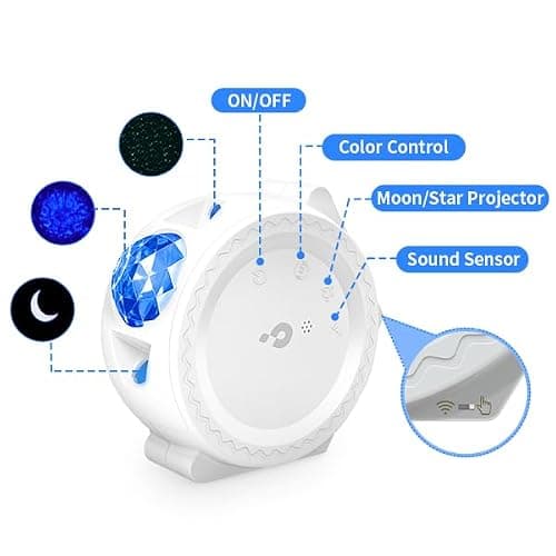 VOGHERB Galaxy Projector Night Light: 3 in 1 Star Lights Projector with Nebula Ocean Moon, 3D Starlight Sensory Lights with Voice/Timer Control,Compatible Alexa Google Assistant,for Bedroom Gifts — view 6