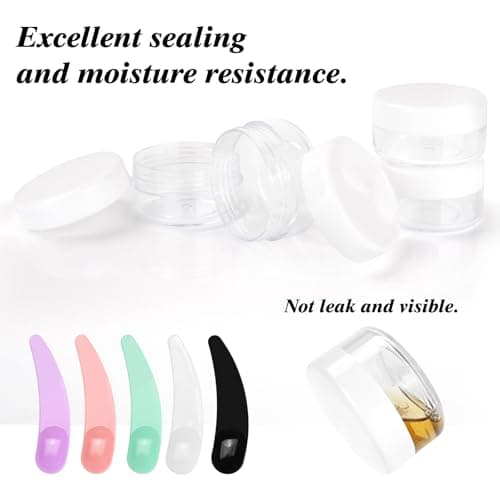 BELICOO 48 PCS Empty Plastic Cosmetic Jars, 10ml Travel Pots for Toiletries — view 2