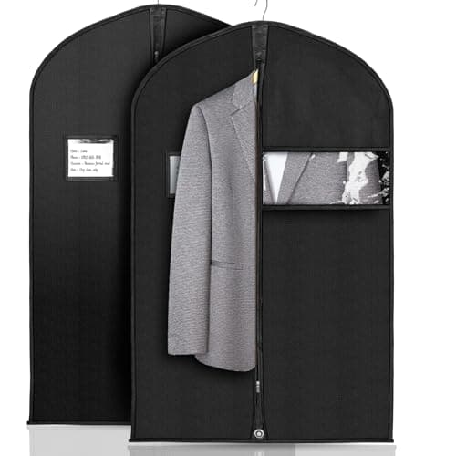 Suit Bagsor Men and Women 2 Pack, 100 x 60 cm Suit Covers with Zip