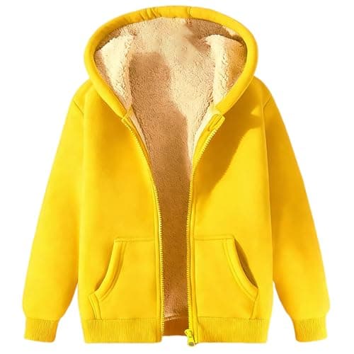 aokavise winter jacket women,Fleece Jacket Women 2026 Casual Hoodies Jackets Sweatshirts Trendy Lightweight Ladies Wool Winter Coat Comfy Fashion Zip Up Travel Hoodie Warm Fall Women's Jumpers Yellow