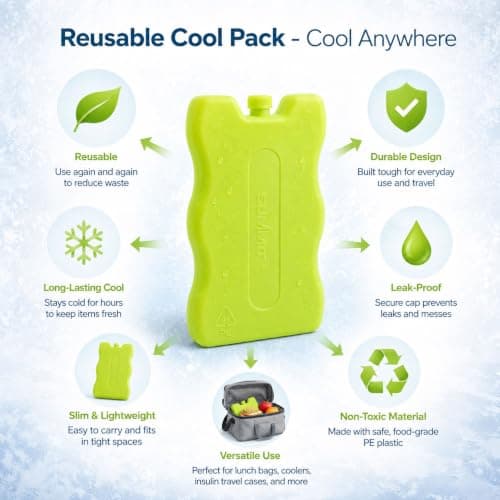 Ice Packs for Cool Box | 10 Pack 200Ml Reusable Freezer Blocks for Lunch Boxes | Cooler Bags | Picnic | Camping & Beach — view 5