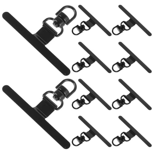 10pcs Phone Case Lanyard Patch Insert with 360 Degree Rotation Black