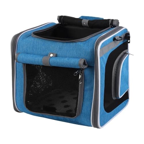 Foldable Pet Bag - Dog Basket for Bicycle, Travel Dog Cage, Portable Carrier Cage for Cats | Ventilation Backpack with Adjustable Polyester Bag P