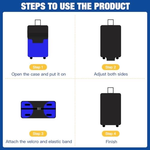 Scettar Suitcase Cover Protectors,Travel Trolley Case Cover Protector,Suitcase Covers Protectors Large with Luggage Tag (XL(29-32IN)) — view 4