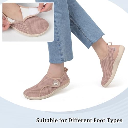 JOINFREE Womens Flat Shoes Wide Fit Barefoot Walking Comfort Dusty Pink — view 5