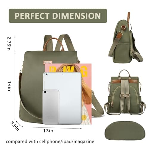 Fmeida Anti Theft Backpack for Women Small Travel Rucksack Water Resistant — view 3