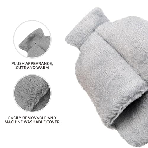 Crystals Hot Water Bottle, Foot Warmer with Cover, Soft Breathable Fabric, Winter Warmth for Men & Women, 2L Plush Heated Slippers, Feet Warmer for Cold Feet (Hot Water Bottle Slippers) — view 5