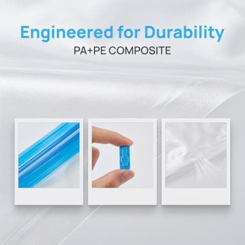 YINKUOSSAA 10 Pcs Roll Up Vacuum Bags for Travels, Reusable No Pump Vacuum Compression Bags for Travel Space Saver Bagss, for Suitcase Storage Bag Holiday Travel Essentials(35x50cm) — view 5