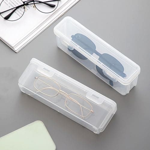 SKISUNO Portable Glasses Case Storage Holder for Sunglasses with Dustproof Cover Stackable Plastic Sunglass Case Holder for Travel and Storing Small Jewelries 2pcs — view 6
