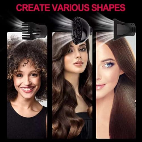 Blow Dryer, Professional Hairdryer with Comb for Women Men - Portable Hairdryer Kit with Diffuser 2 Speed 3 Heat Setting Concentrator Comb for Home Travel Hotel Commercial Use — view 2
