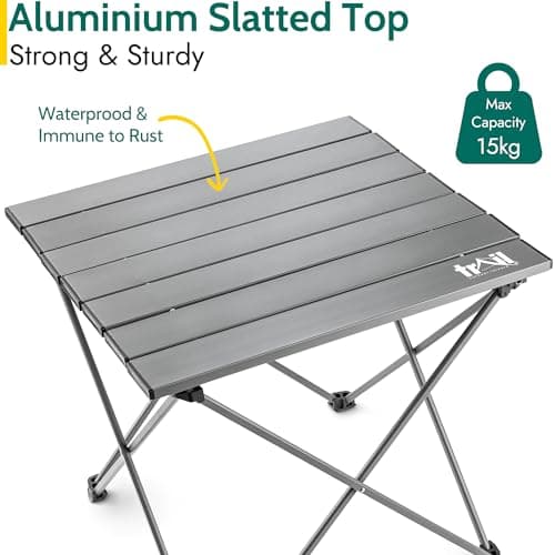 Trail Small Lightweight Aluminium Camping Table, L43cm x W40cm x H40cm — view 4