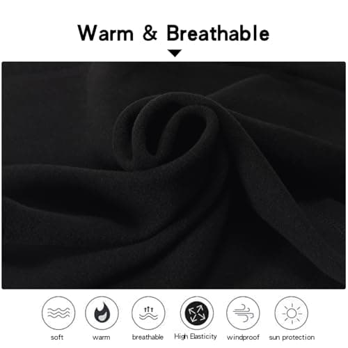 Shecret Fleece Neck Warmer, Thermal Neck Gaiter Snood for Men Women, Black — view 3
