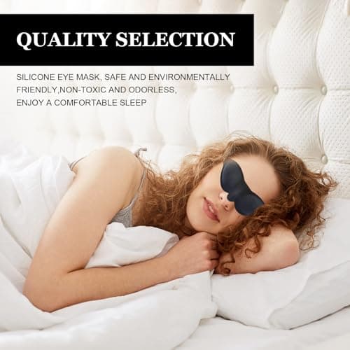 Moisture Chamber Glasses for Dry Eyes, Silicone Hydrating Sleep Mask Blackout Goggles Reusable Lightweight Zero Eye Pressure 3D Soft Breathable Eye Cover for Side Sleeper Men Women(Black) — view 4