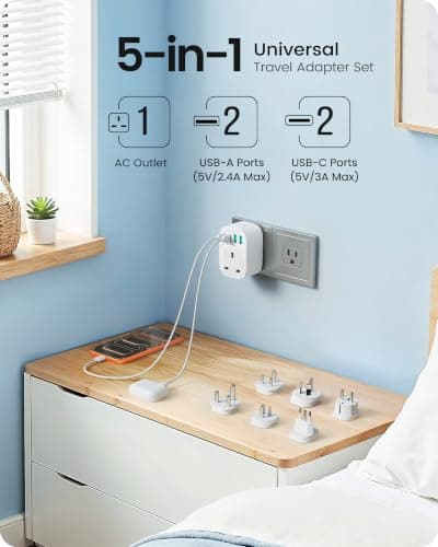 LENCENT Worldwide Travel Adapter Set Type B,E,F,D,I,L,M Universal Adapter — view 3