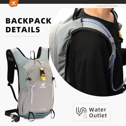 SKYSPER Small Hiking Backpack - 15L Travel Rucksack Lightweight Daypack with Chest & Waist Strap Water Resistant Walking Backpack for Women Men — view 5