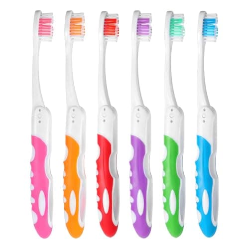 6 Pcs Travel Toothbrush, Portable Soft Foldable Toothbrush