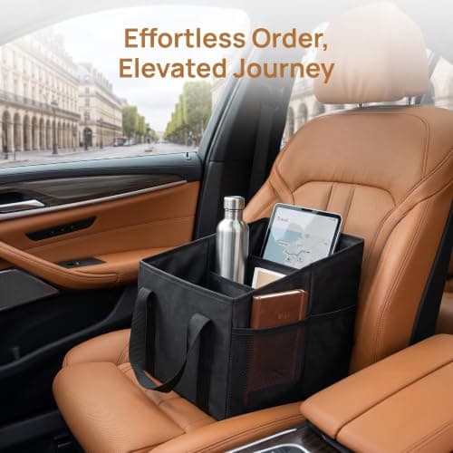 LoNinLoAn Car Storage Organiser Box, Car Boot Organiser, 31x25x25cm, Black — view 3