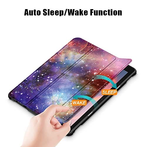 Slim Lightweight Stand Case for 10 inch Tablets, TOKILO Trifold Stand Hard Back Shell Smart Cover with Auto Wake/Sleep, Un Fit for LG10 Tablet, Galaxy — view 3