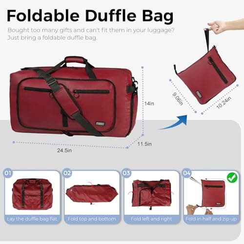 Fmeida 65L Foldable Travel Duffle Bag Waterproof Holdall Luggage Bags — view 3