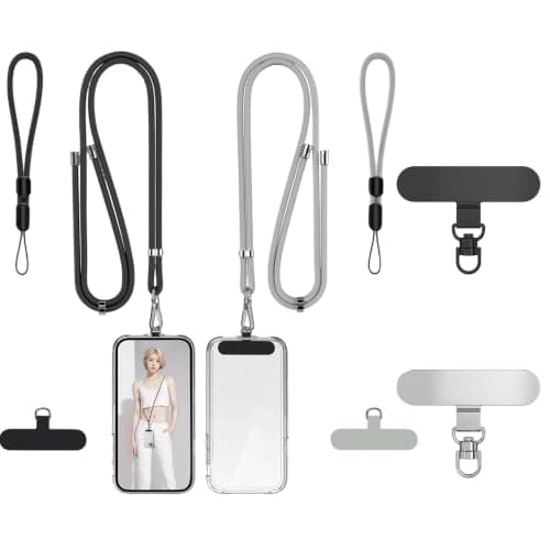 6 Pack Phone Lanyard Patch Kit, Universal Tether Tabs, Strap Adapter Set