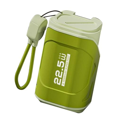 Mtlavishness 10000mAh Power Bank with AC Wall Plug and Cable 22.5W Fast Compact Travel Portable for for Space Gray External Battery Pack Cell Phone USB C Battery Pack (Olive Green) — view 2
