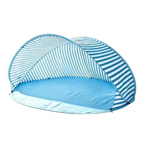 Pop-Up Beach Tent for 3-4 Person, UPF 50+ UV Protection Portable Lightweight Easy Setup Sun Shelters with Carry Bag Beach Shade Tent for Family Outdoor Camping Garden Picnic Travel (Blue-180X125X85cm) — view 3