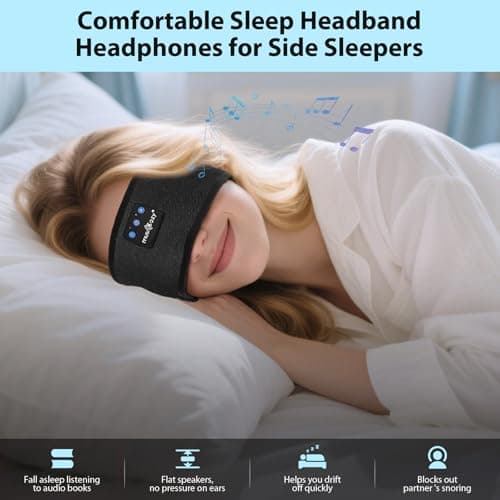 MUSICOZY Cooling Sleep Headphones Bluetooth Headband for side sleepers — view 2
