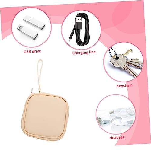 FRCOLOR Bag Organiser Small Travel Electronic Case, Digital Accessories Storage Pouch for USB Cables and Power Adapters, 2 Compartments, Smooth Zipper, Wear-resistant, Portable — view 3