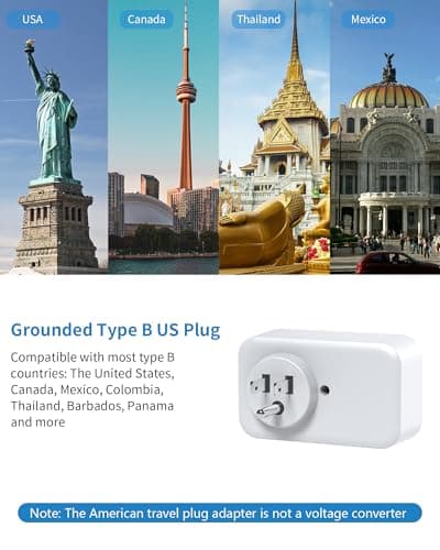 Mscien UK to US Plug Adaptor with 3 USB Ports, 4-IN-1 Plug Adapter, USB-C — view 3
