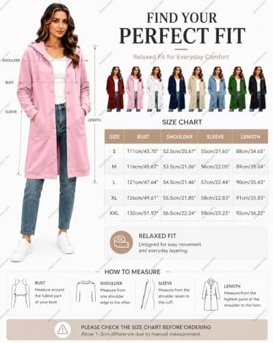 Ladies Long Sweatshirt Jacket Button Front for Shopping and Daily Travel — view 4