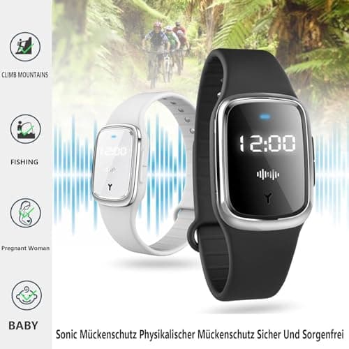 Moskito Pro Mosquito Repellent Bracelet, Ultrasonic (Beige,B) — view 4