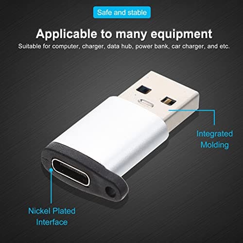 Gatuida 5 Pack USB-C to USB Adapter, USB 3.0 A Male to Type-C Female Converter, 10Gbps Data Transfer, Heat Dissipation, for Power Bank and Car Charger — view 3