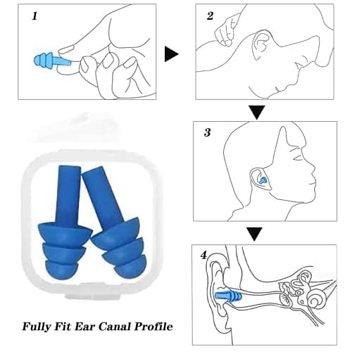 5 Pairs Reusable Silicone Ear Plugs, Noise Cancelling Ear Plugs, Waterproof Swimming EarPlugs, Snoring Sleeping Earplugs, Comfortable Hypoallergenic Material Earplugs for Work, Studying, Noisy Places — view 3