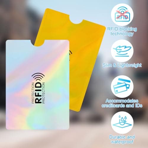 DiULi RFID Card Holder,10PCS RFID Blocking Card Sleeves for Women Men, Anti-Theft NFC Blocker Sleeves for Debit Cards, Passport & ID Protection, Secure Holder for Wallets & Travel,Silver — view 5