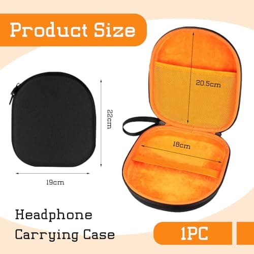 Muorruo Headphone Case Compatible with JBL Tune 510BT/520BT/670NC Live 460NC, with Sony WH-CH520/510, Portable Travel Case for Wireless On-Ear Headphones, Over-Ear Headphone Bag (Orange) — view 2