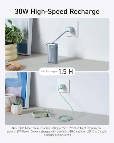 Anker Nano Power Bank,10,000mAh 30W Portable Charger,Built-in USB-C Cable — view 5