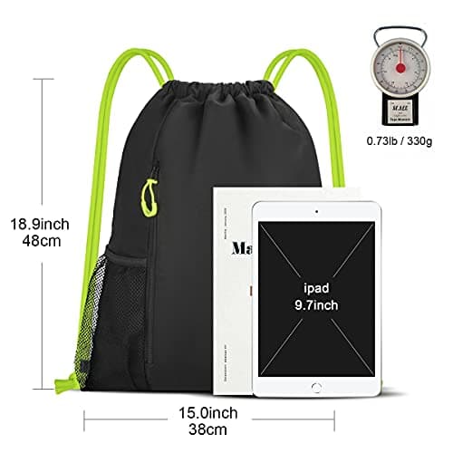 RYACO Waterproof Drawstring Backpack, Swimming Sports Gym Bag — view 5
