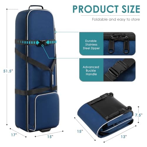 Findway Golf Travel Bag, Padded Golf Travel Bags Flight with Wheels — view 2