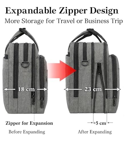 Mancro Laptop Messenger Shoulder Handbag 17 Inch, Large Laptop Bag for Men — view 3