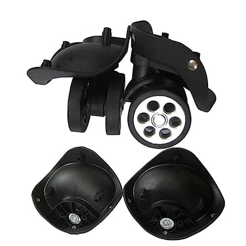 [Netbiio] A79 Suitcase Wheel Replacement Kit Luggage Box Roller Bearing Hardware Repair Kit with Trolley Double Row Caster Screws, Black Large — view 6
