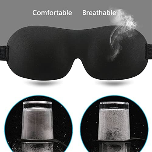 VIKSAUN 4 Pack Blackout Sleep & Eye Mask 3D Contoured Design for Deep Sleeping Sleeping Mask for Travel Nap Yoga Straps for Comfort & Adjustability, Eye Cover for Sleeping Unisex (4 Pack) — view 2