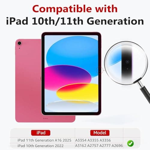 SU for iPad (A16) 11th Generation 11 Inch 2025/ iPad 10th Generation 10.9 Inch 2022, Slim Stand Hard PC Translucent Back Shell Smart Cover, Support Touch ID, Auto Wake/Sleep (Purple) — view 2