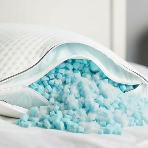 ZZZMRH Shredded Memory Foam Pillows 2 Pack for Neck and Shoulder Pain Relief, Side Sleeper Pillows Neck Support – Hypoallergenic Medium Firm, Luxury Bed Pillows 50x70cm — view 2