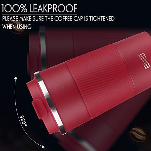 HASAGEI Travel Mug, Insulated Coffee Cup with Leakproof Lid - Vacuum Insulation Stainless Steel for Hot and Cold Water Coffee and Tea Red, 380ml — view 5