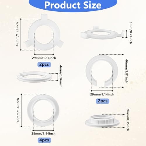 E27 to E14 Lampshade Reducer Ring, 8 Pack Plastic Socket Adapter. — view 2