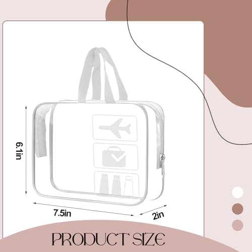Clear Toiletry Bag with Handle - Transparent TSA Approved Makeup Cosmetic Travel Organiser, Waterproof Wash Bag for Air Travel Carry On — view 2