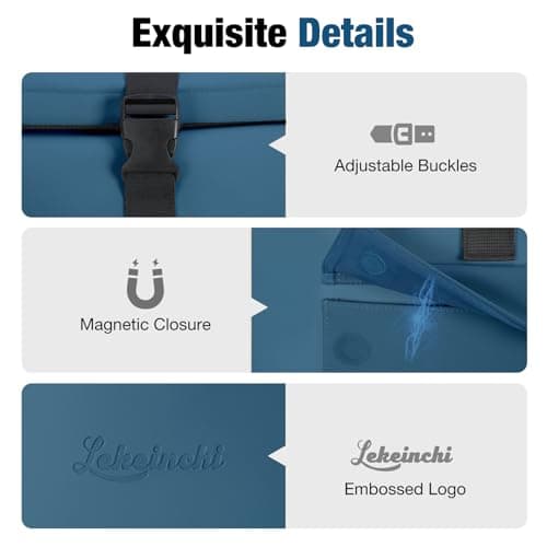 Lekeinchi Rolltop Backpack for Men and Women, Elegant Laptop bag, Waterproof with 17 Inch Laptop Compartment, Large Travel Backpack, Daypack, School, Travel, University (Blue) — view 5