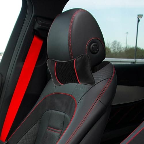 Leather Neck Headrest Faux with Breathable Polyester and Pillow Support Car — view 5